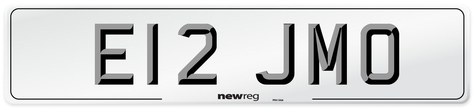 E12 JMO Number Plate from New Reg